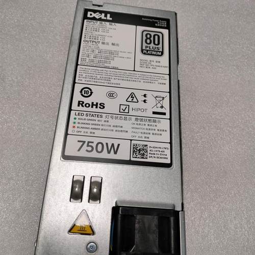 DELL戴尔750W R720XD R630R730XD服务器CWKMX交直流D750E-S3电源