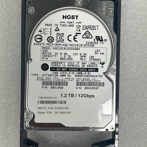 NetApp X342A-R6 1.2T 12G SAS硬盘108-00432 FAS2750/FAS2650拆