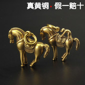 手工纯黄铜马钥匙扣吊坠挂件招财保平安马到成功马上封侯猴复古潮