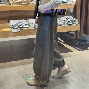 胖mm显瘦小个子阔腿气球裤 咖色九分花苞休闲裤 大码 流行风格 女春季