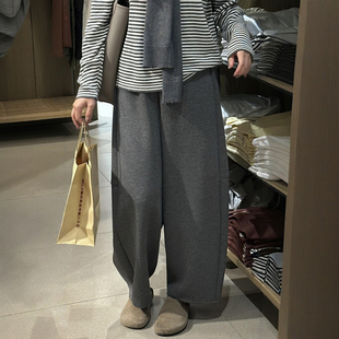 早春穿搭镰刀休闲糯米梧桐裤 小个子巨好看 子大码 灰色奶皮弯刀裤