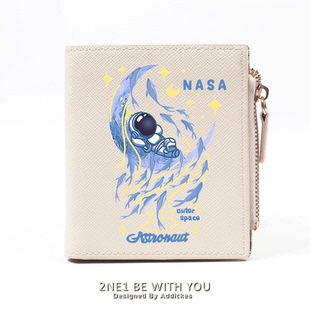 NASA联名潮牌个性 学生 创意海豚ins网红小众简约小巧薄款 钱包短款