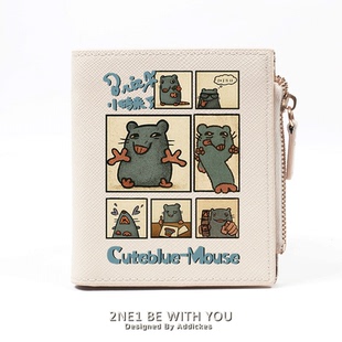 披萨塔Pizza 卡包 Tower可爱卡通蓝皮鼠小砖简约多卡位零钱包短款