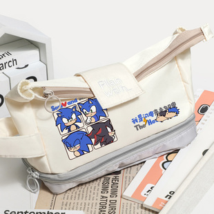Sonic 刺猬索尼克 夏特动漫周边同人音速小子 超音鼠 动漫ins潮二次元笔袋文具袋收纳包学生大容量