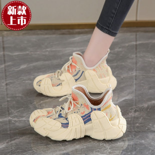 布鞋2024新欧货早秋爆款彩色惠州老爹鞋女温州浦田运动惠州娘惹鞋