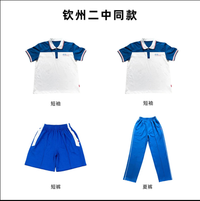 钦州二中同款校服初高中生夏季运动短袖短裤长裤男女同款校服舒适