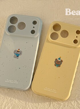 卡通冬日考拉小熊适用苹果17promax手机壳iphone17新款15pro女款14韩系12男女15全包13软壳16promax情侣16