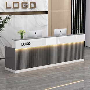 收银台柜台简约现代公司前台美容院接待台餐饮奶茶店吧台店铺小型