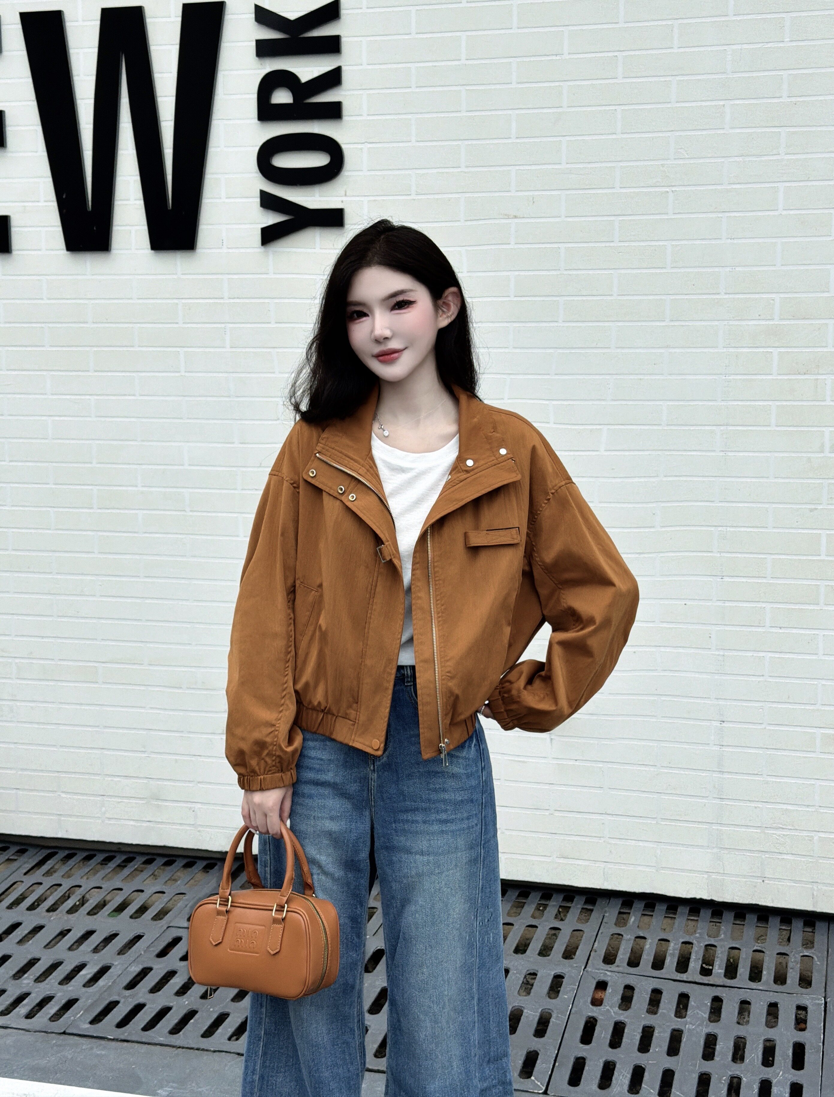 2026早秋新款韩版宽松休闲百搭短款外套女设计感小众夹克上衣S986