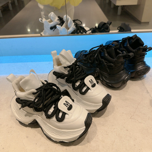欧货做旧玫瑰花梯田厚底老爹鞋ins松糕高帮运动鞋加绒休闲小白鞋