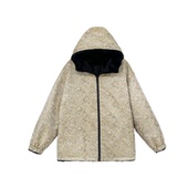 秋冬新款 B251125 龙云呈祥 桑蚕丝蜀锦云柔貂双面穿保暖连帽外套