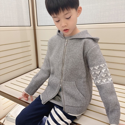 加厚羊毛双头拉链菱形狗针织毛衣