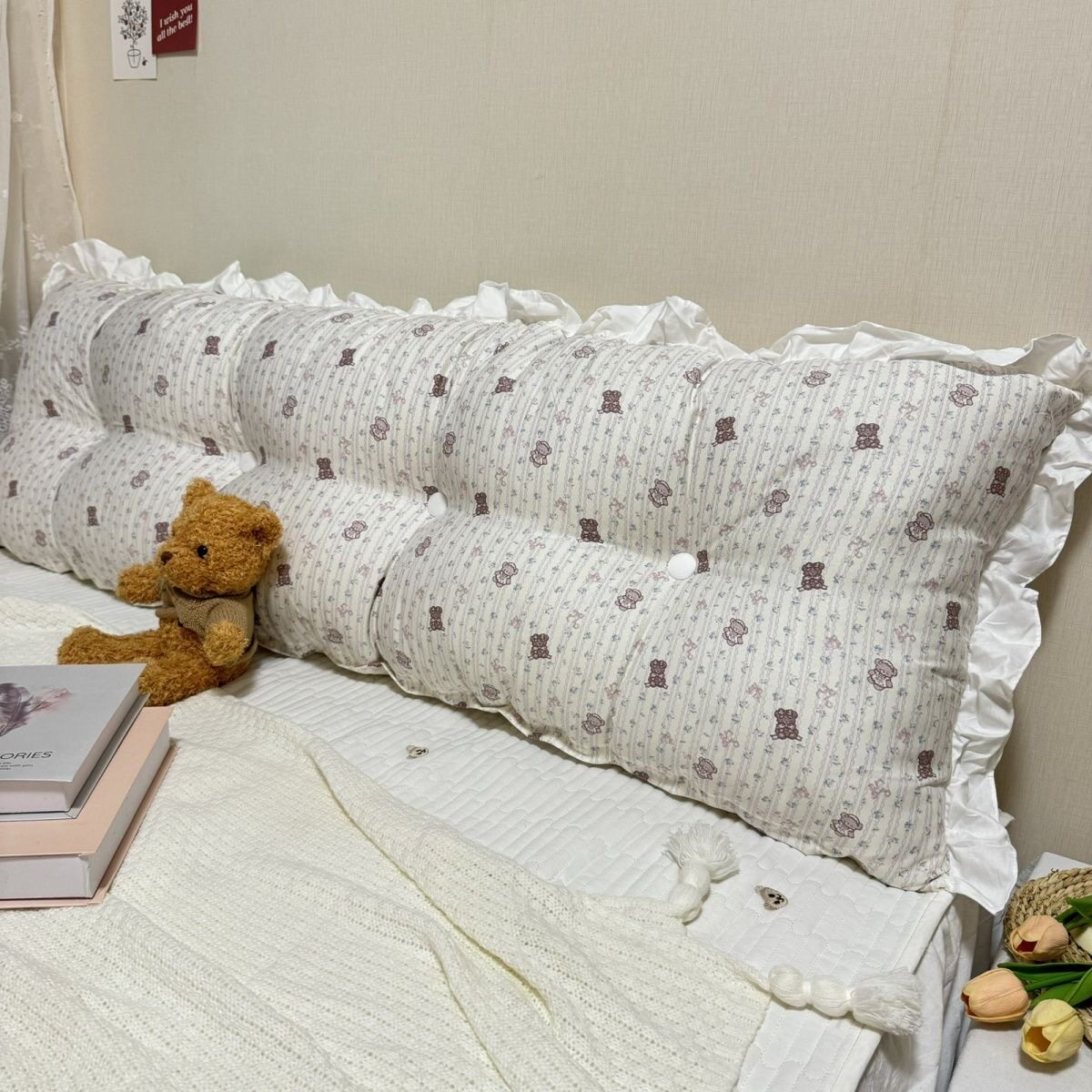 可爱简约床头蝴蝶结软包靠枕护腰靠垫沙发抱枕可拆洗大靠背榻榻米