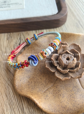 大鱼海棠手工编织成品桃花手绳可串转运珠黄金饰品酒窝结手链