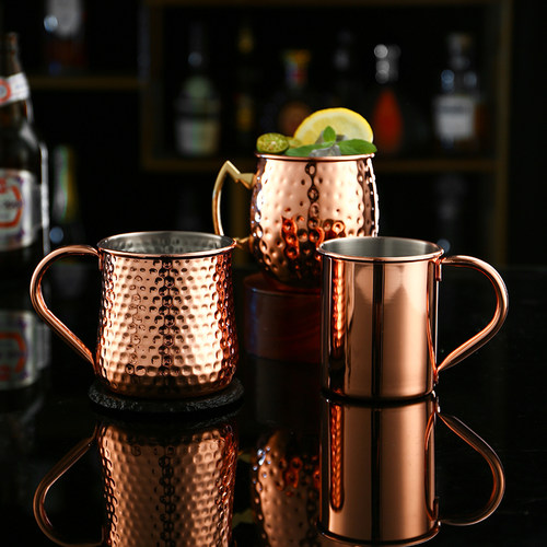 莫斯科骡子杯moscow mule不锈钢锤点铜杯酒吧杯子鸡尾酒金属酒杯