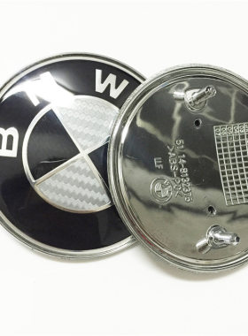 仿碳纤维前后车标 机盖标改装黑白引擎盖标志蓝白适用于宝马5系x5