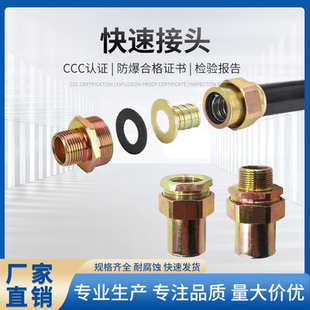 防爆挠性连接管快速接头防爆软管扣压接头组件防爆管连接快速配件