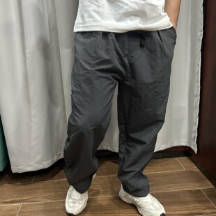 夏季微皱防泼水工装休闲裤男登山冲锋裤直筒宽松户外运动健身长裤