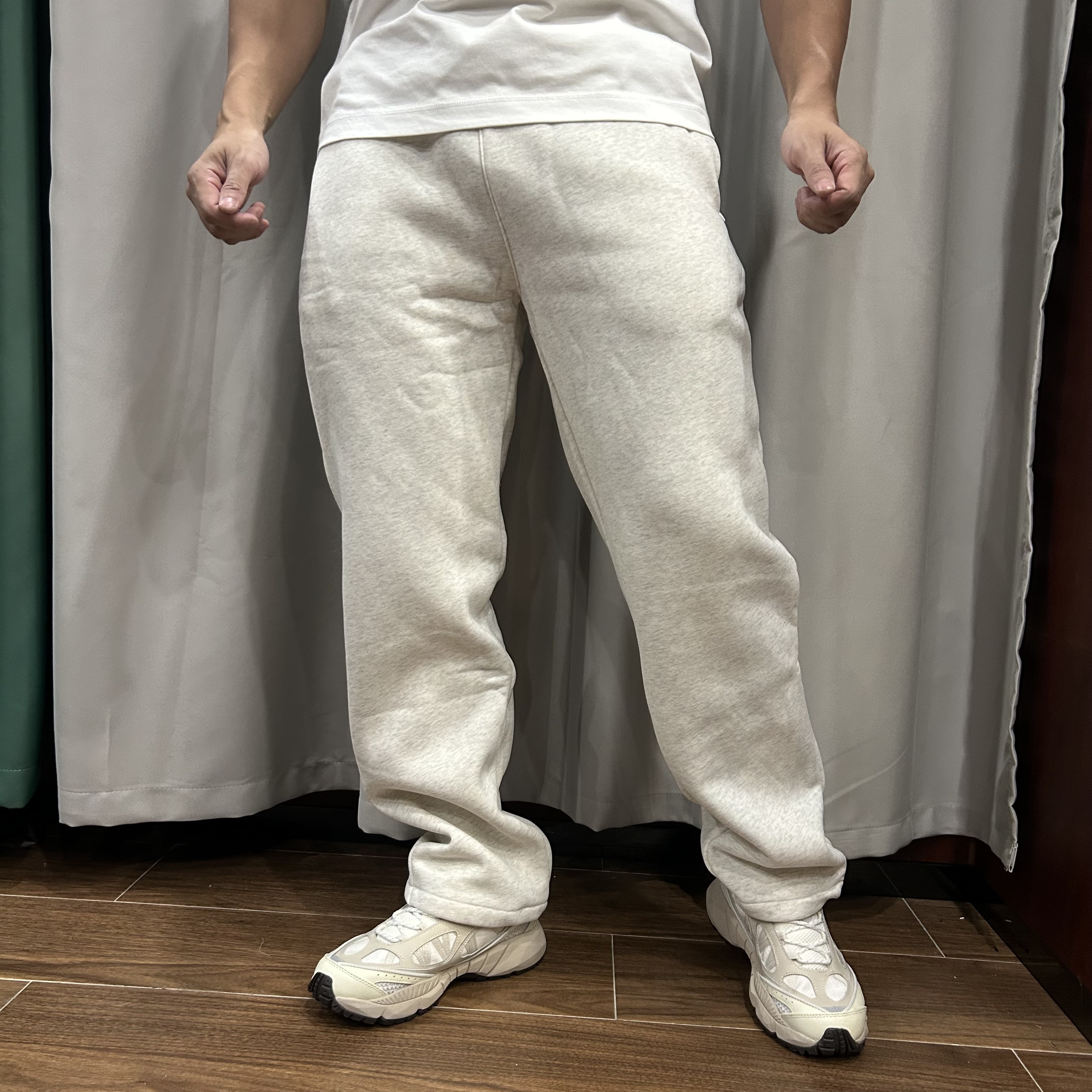 美式冬季直筒宽松加绒加厚长裤