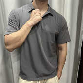 运动休闲商务T恤半袖 修身 健身衣服男 冰丝速干弹力polo短袖 夏季