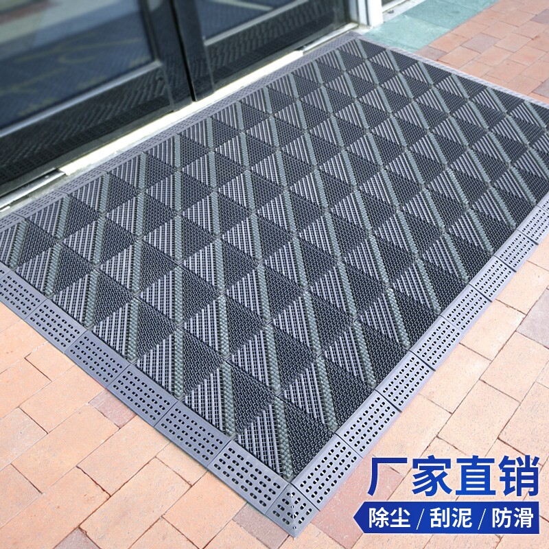 门口地垫酒店写字楼冲洗除尘脚垫室外三合一塑料刷子门垫拼接定制