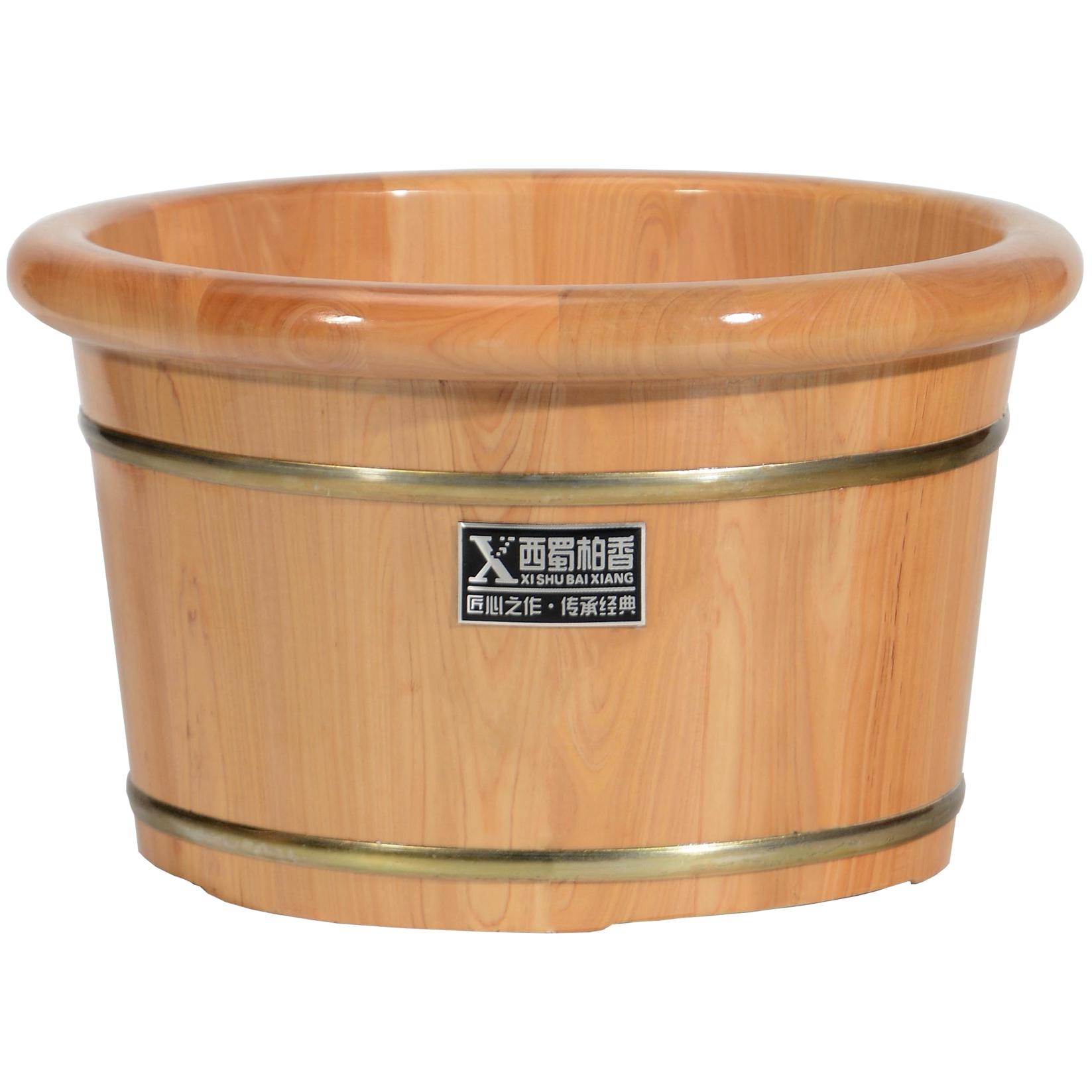 香柏木足浴盆泡脚桶木质木桶家用洗脚盆穴位按摩足疗盆实木养生桶
