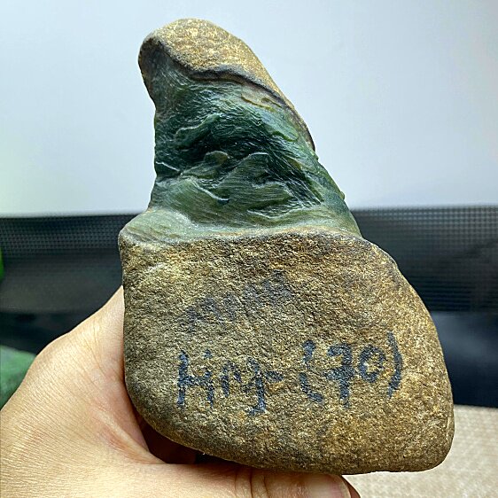 老坑大马坎水石黄加绿开大窗飘满绿色花天然翡翠原石毛料老皮壳
