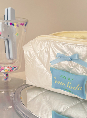 SEEU SODA/自制可爱少女风蝴蝶结笔袋芭蕾舞风化妆包彩色手拿包