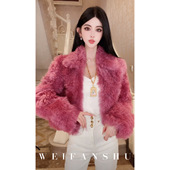 短款 凡舒轻奢 晨曦玫瑰2025年秋冬新款 托斯卡纳羊毛羊皮外套百搭