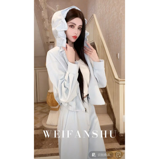 凡舒轻奢 白女春日2026年春夏新款设计感休闲时尚连帽套装气质