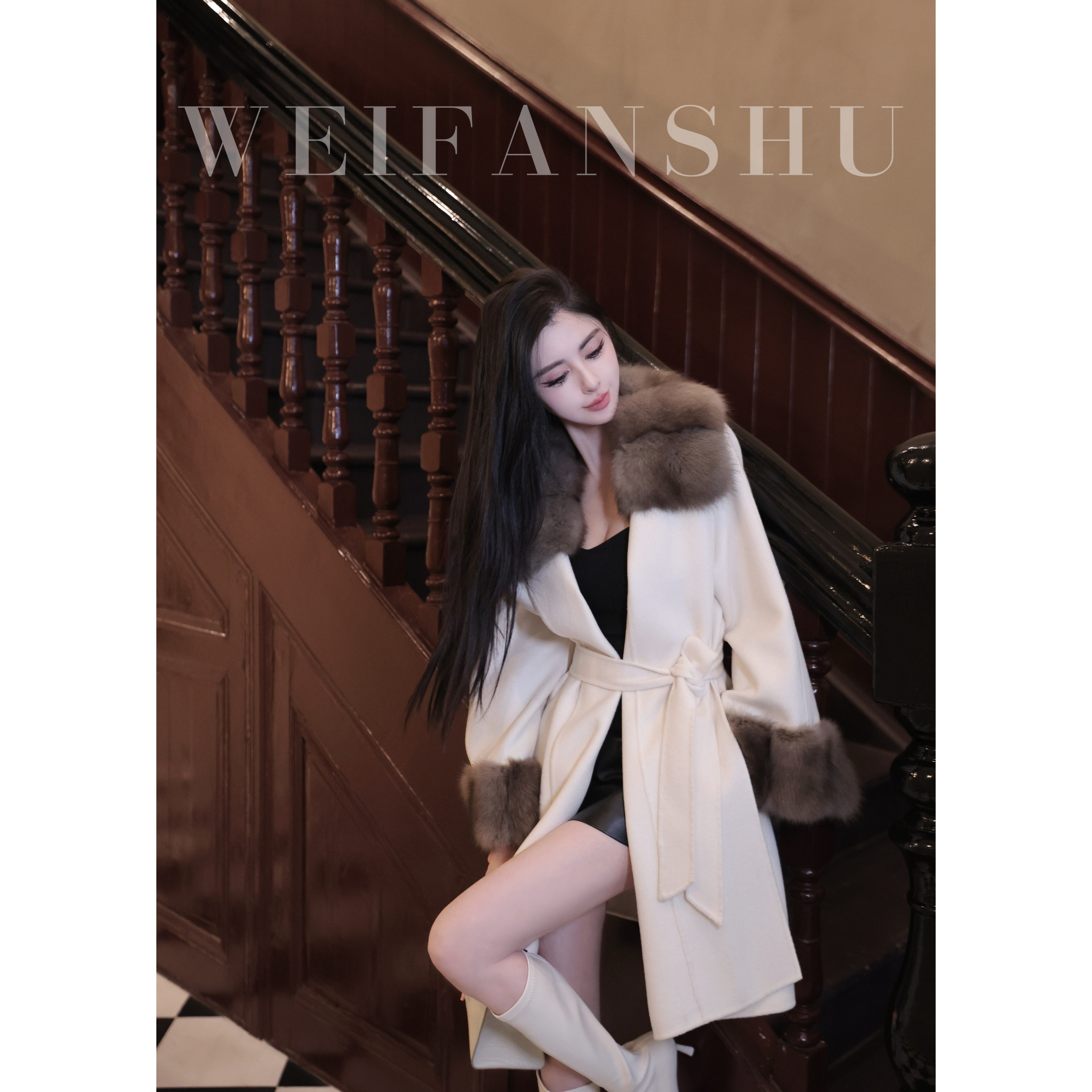 凡舒轻奢 奢贵人生2025年秋冬新款贵妇高级感全山羊绒大衣外套