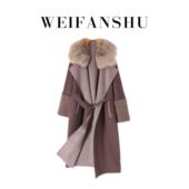 凡舒轻奢 深冬情意2025年秋冬新款 绵羊毛拼狐狸毛外套保暖大衣