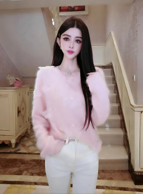 小众设计感轻奢带钻针织衫上衣女