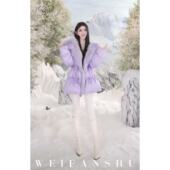 90白鹅绒拼貉子毛外套保暖时尚 凡舒轻奢 雪夜晨光2025年秋冬新款