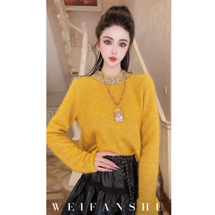 圆领时尚 短款 毛衣上衣百搭 黄昏热恋2025年秋冬新款 凡舒轻奢