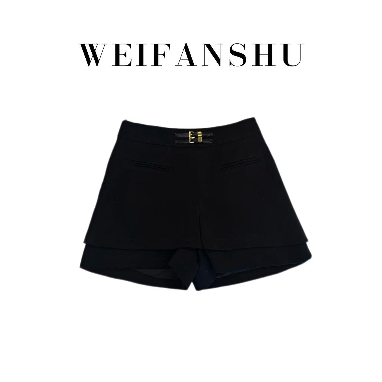 凡舒轻奢 金标御姐2025年秋冬新款气质简约高腰显瘦百搭短裤