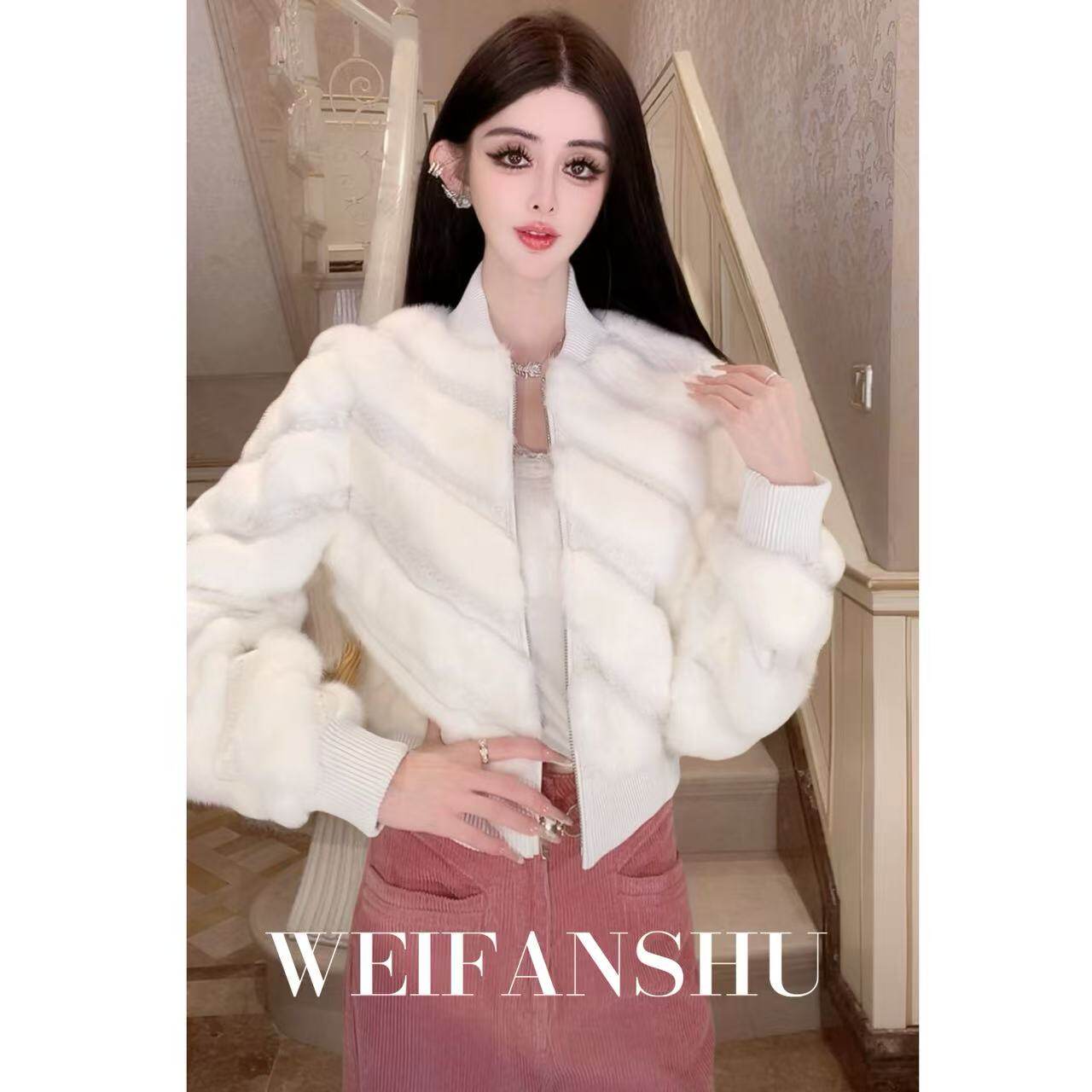 显瘦贵气休闲百搭毛绒短外套
