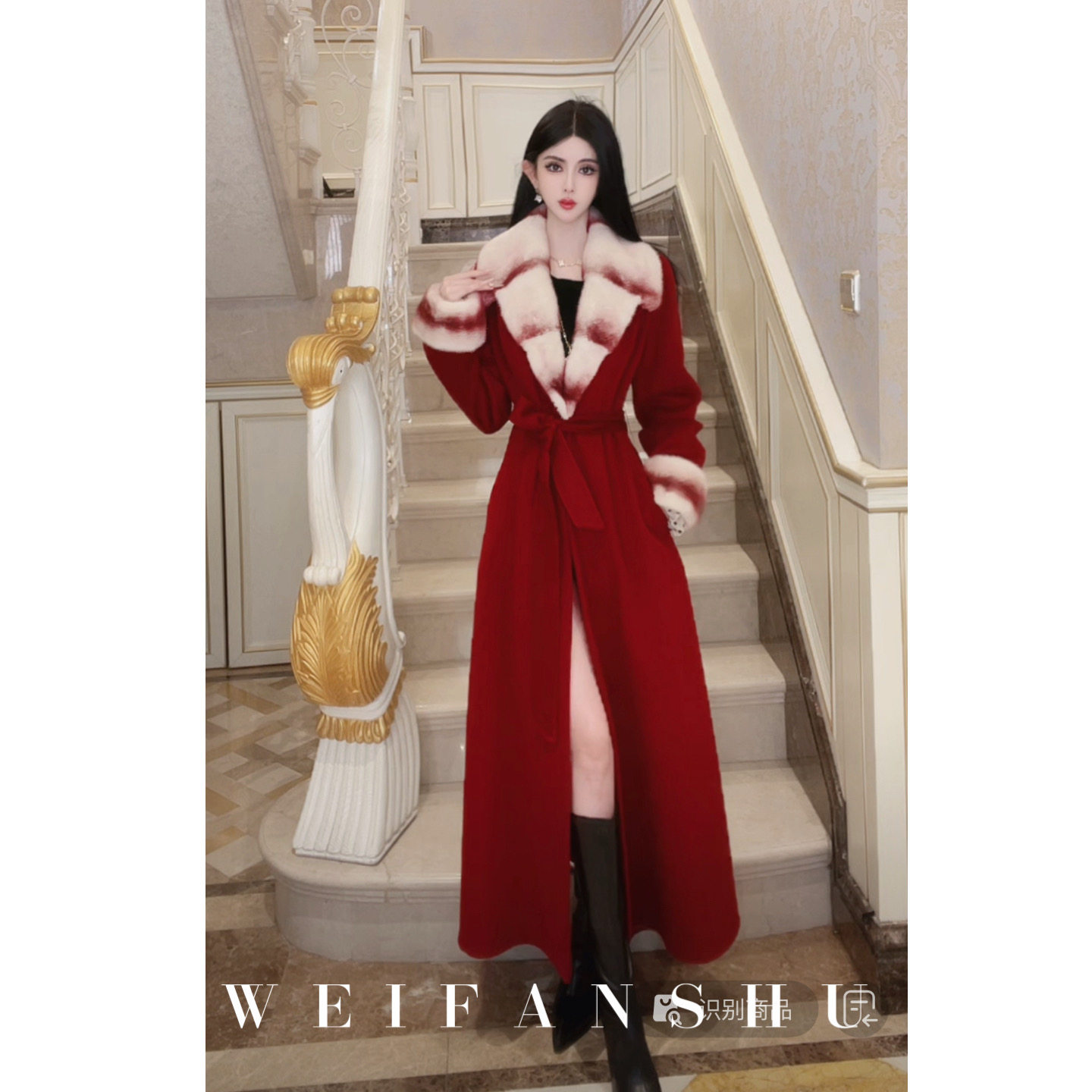 凡舒轻奢 福运开局2026年秋冬新款羊毛拼水貂大衣外套气质时尚,女装/女士精品,毛呢外套,淘宝优惠券,粉丝福利购,淘宝优惠卷