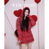 休闲粗花呢连帽小香套装 凡舒轻奢 红运氛围2025年秋冬新款 气质