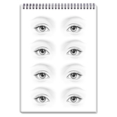 纹绣画眉毛本彩妆妆面图美人图纸妆美妆图美妆绘本美妆练习册模版