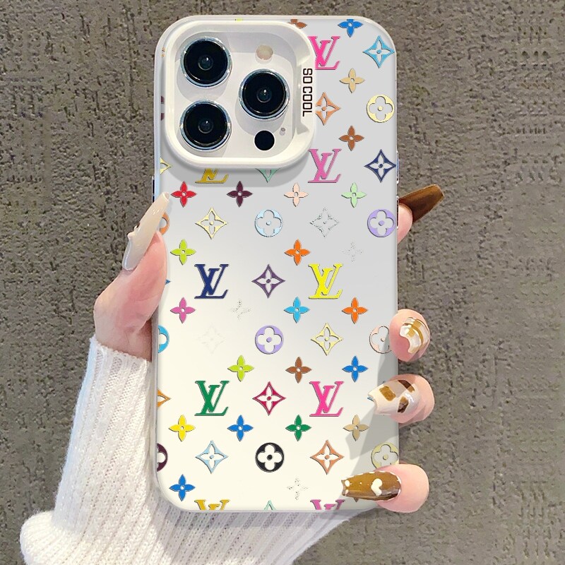 经典LV小白适用苹果17promax手机壳彩绘iPhone16pro磨砂彩银15个性创意14小众高级感13全包防摔硅胶保护套