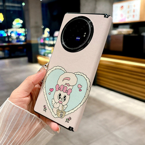 日韩风艾丝特兔适用vivo X Fold5手机壳X Fold3pro新款质感男女折叠屏个性防摔保护套高级皮纹青春磁吸质感