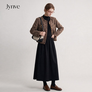 Jynve 法式小香风外套连衣裙两件套女2026秋冬高级感赫本风小黑裙