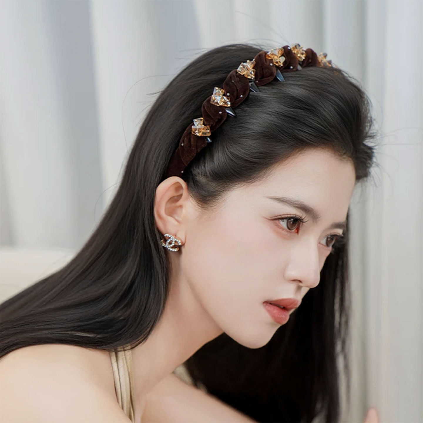 2026新款时尚复古波点发箍韩版宽边扭结布艺发卡简约女士压发卡