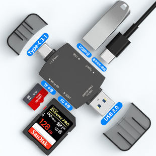 读卡器多合一汽车车载速usb3.0多功能手机电脑通用sd卡TF读卡器