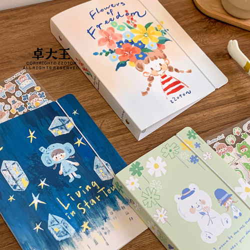 卓大王贴纸收纳册A5活页夹外壳拍立得相册小卡单格双格四格卡册