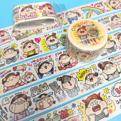 肉球胶带整卷整循环分装今日小情绪贴纸表情胶带手帐贴纸和纸正品
