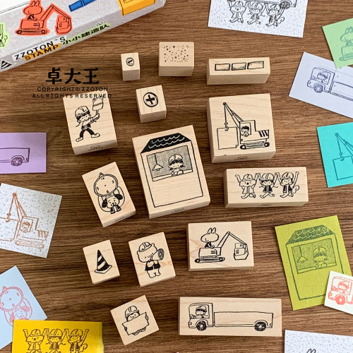 卓大王【木制印章】小小建造队