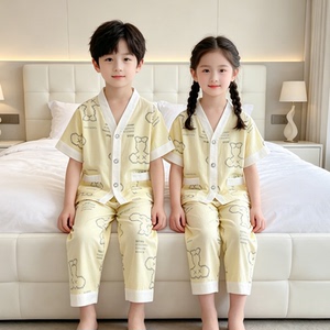 纯棉韩版休闲夏季三角领家居服