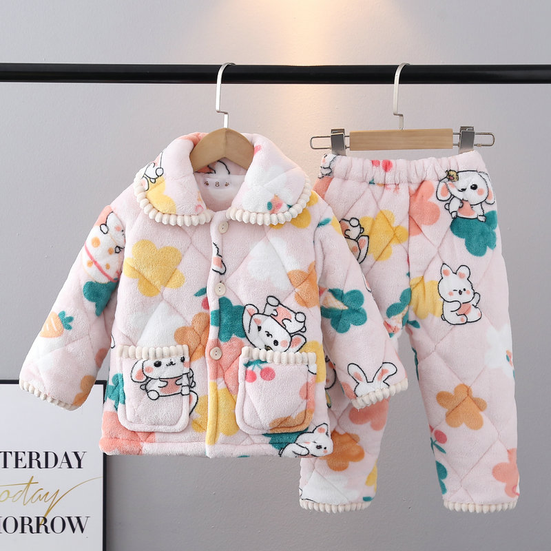 珊瑚绒家居服聚酯纤维卡通冬季